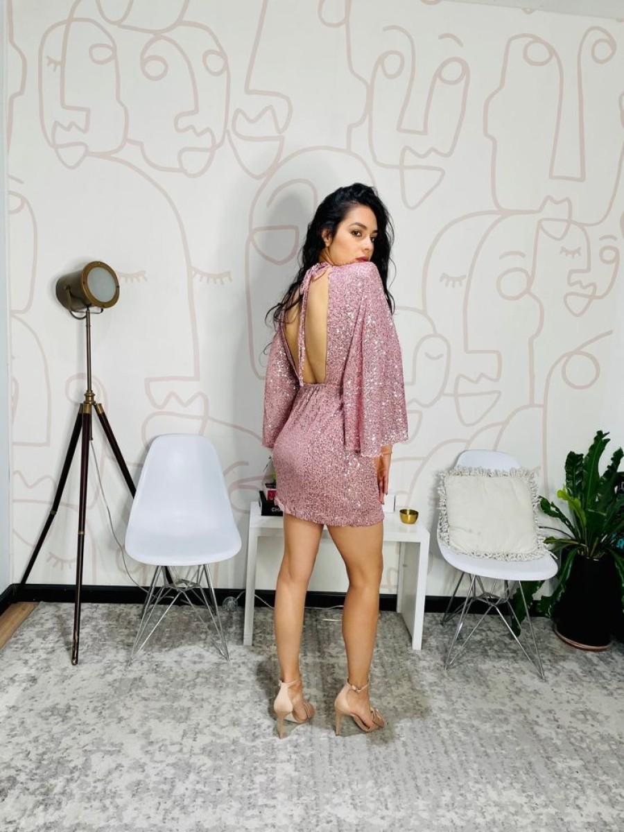 Clothing Mable | The Glitzy Mini Dress Mauve