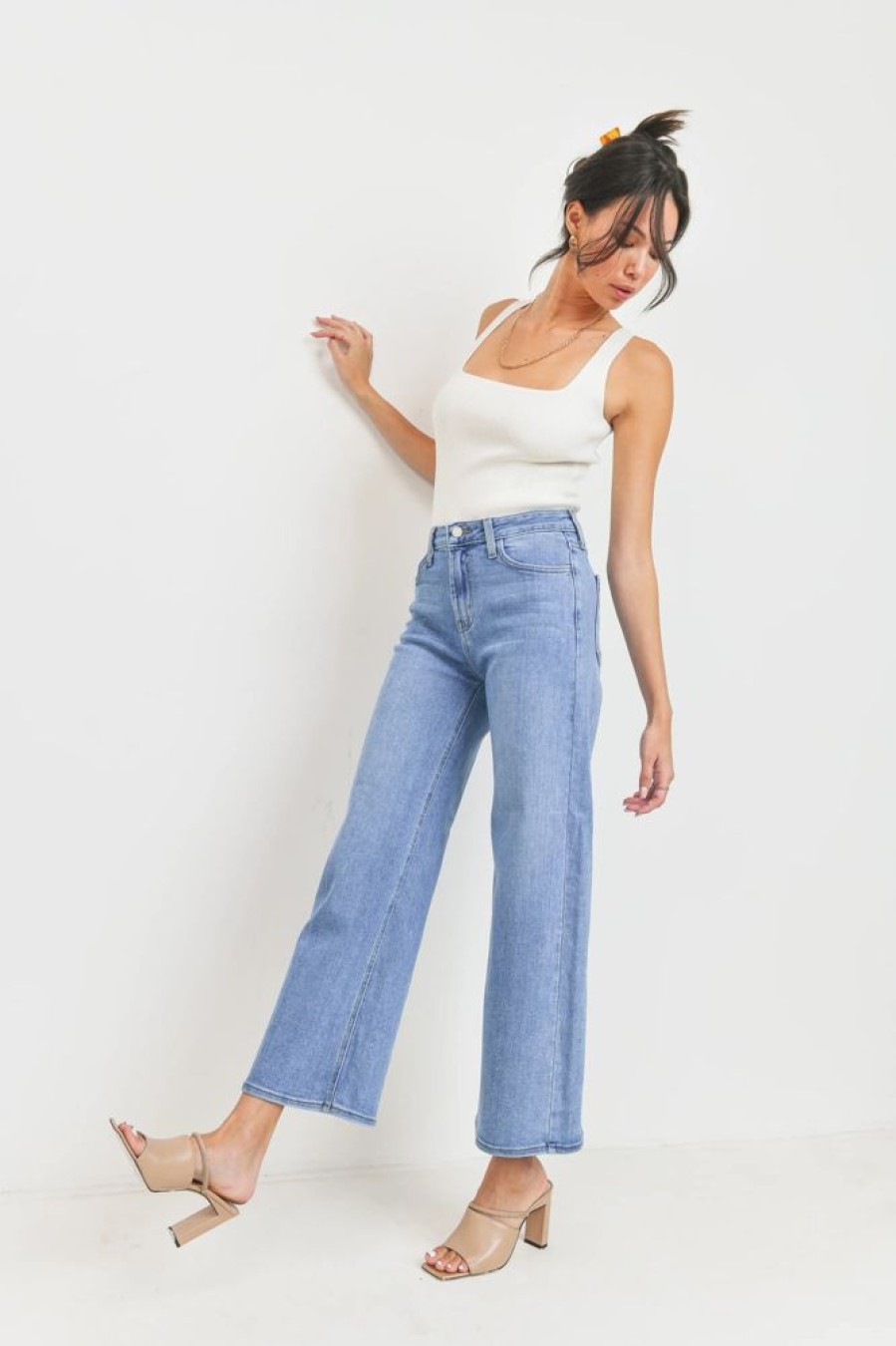 Clothing Just Black Denim | The Classic Wide Leg Medium Wash