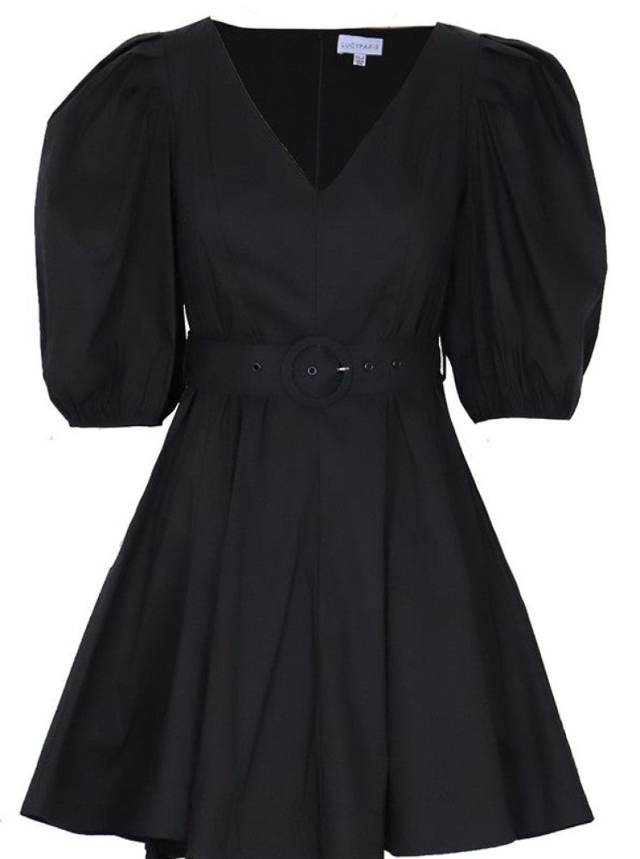 Clothing Lucy Paris | Alexis Poplin Dress Black