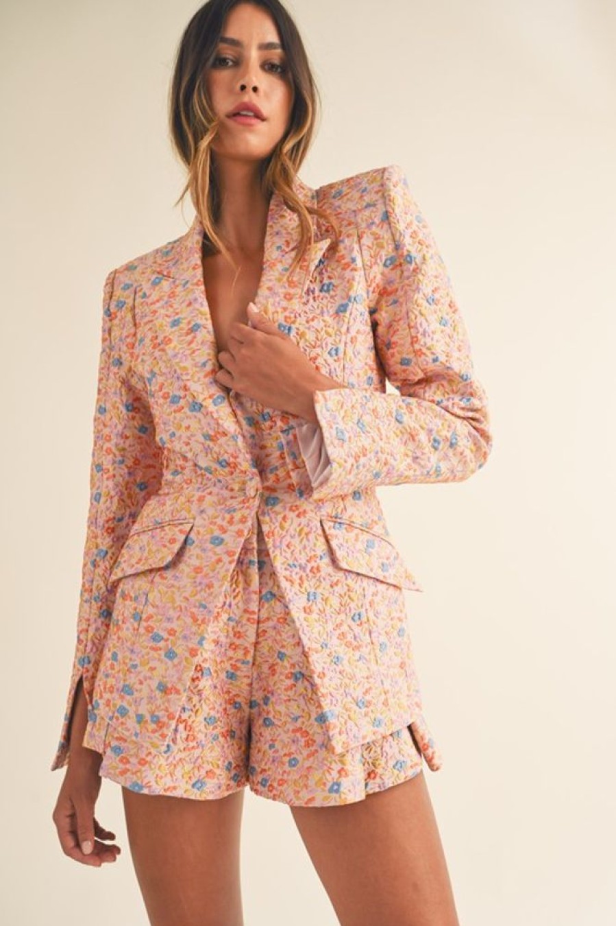 Clothing Mable | Coco Floral Jacquard Set Pink Multi