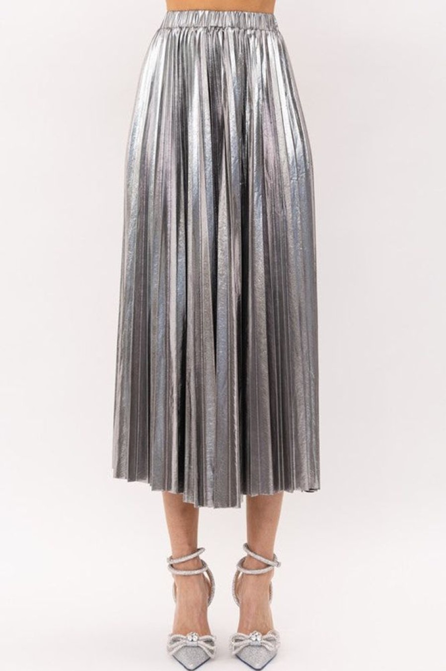 Clothing Sofie the label | Alessandra Pleated Skirt Silver