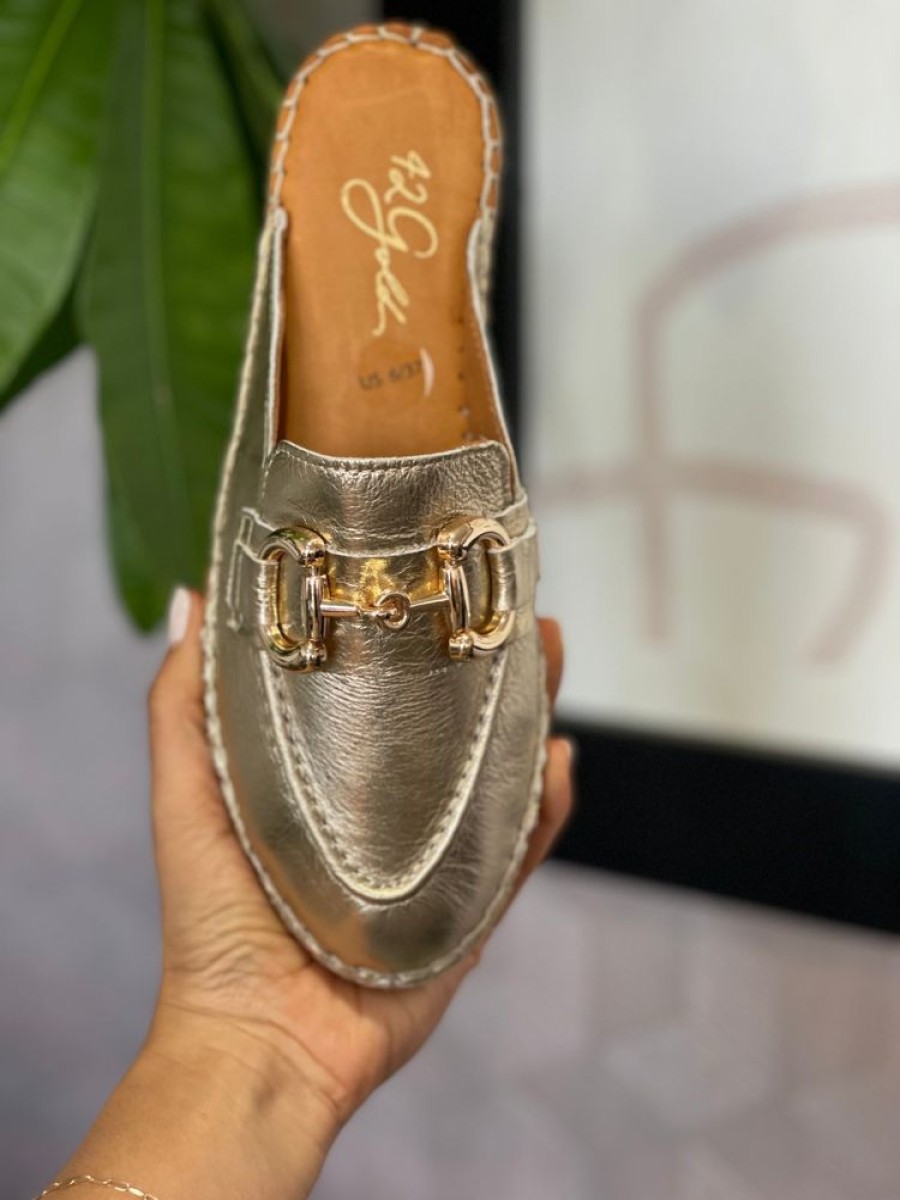 Shoes 42 Gold | 42 Anri Loafer Mules- Gold