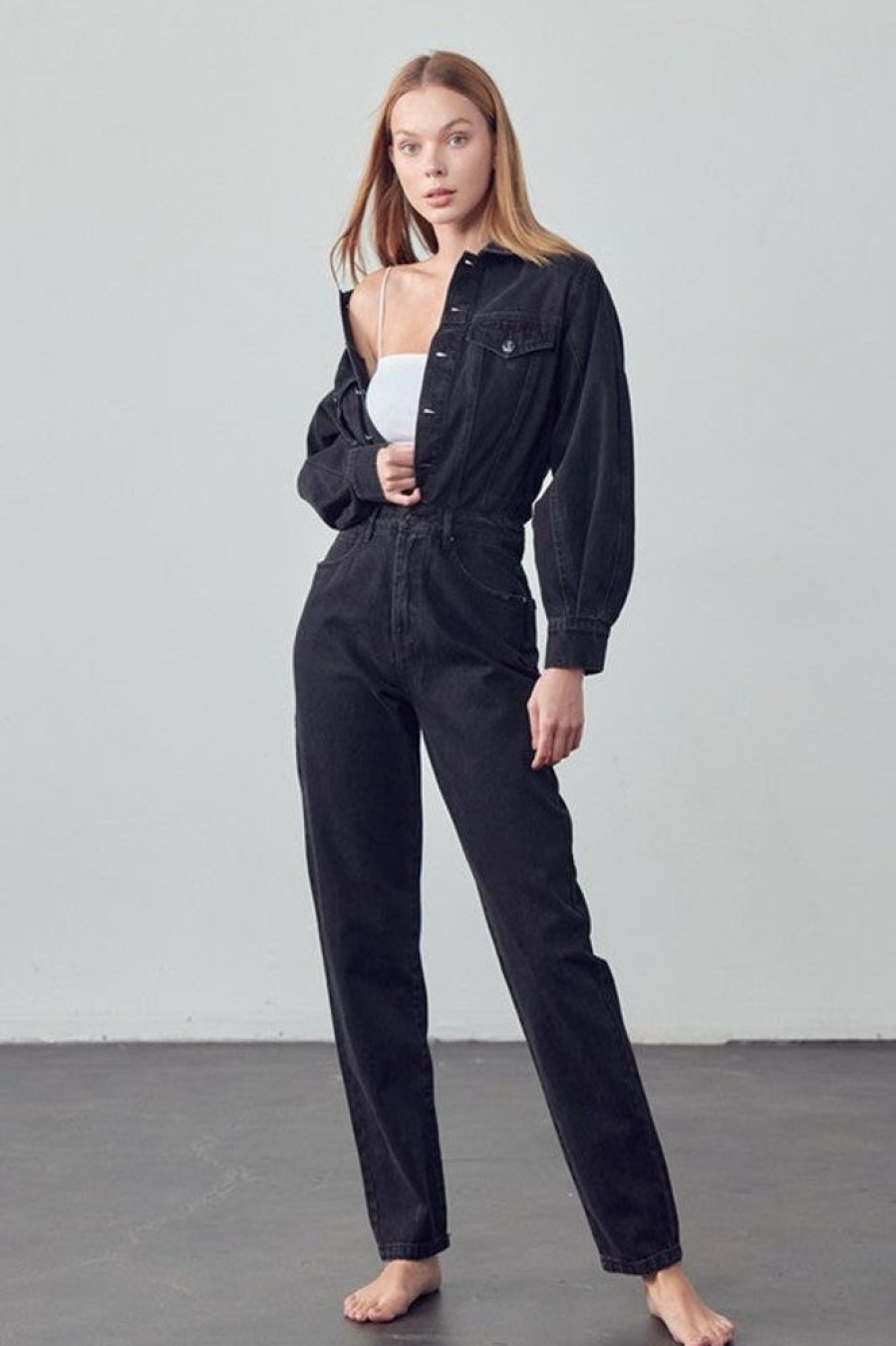 Clothing Insane gene | Suzie Denim Jumpsuit Black