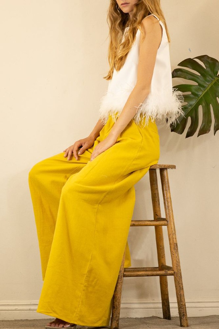 Clothing Mulla | Jasmine Linen Pants Mustard