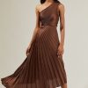 Clothing Sugar Lips | Nancy Pleated Dress Brown