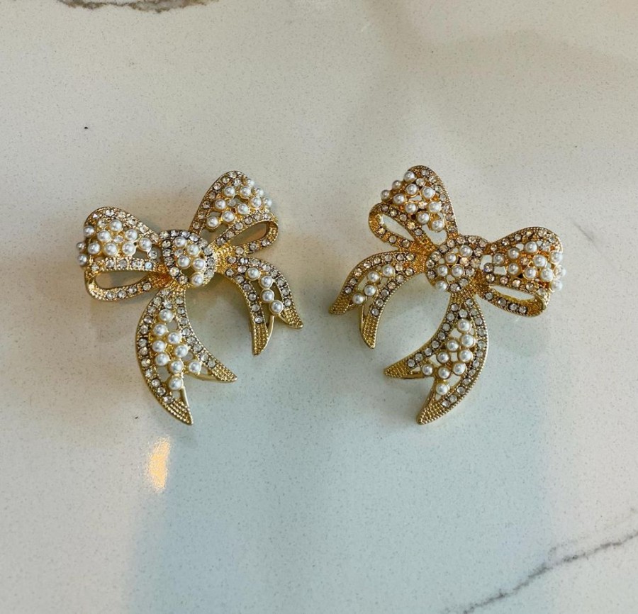 Accessories Joia | Bow Earrings Pearl/Gold