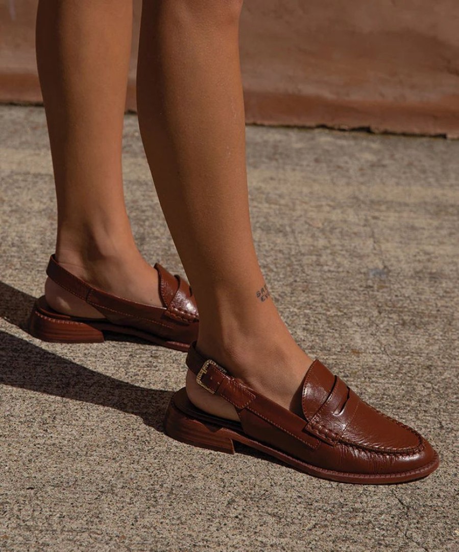 Shoes Dolce Vita | Dolce Vita -Hardi Loafers- Brown Crinkle Patent Leather