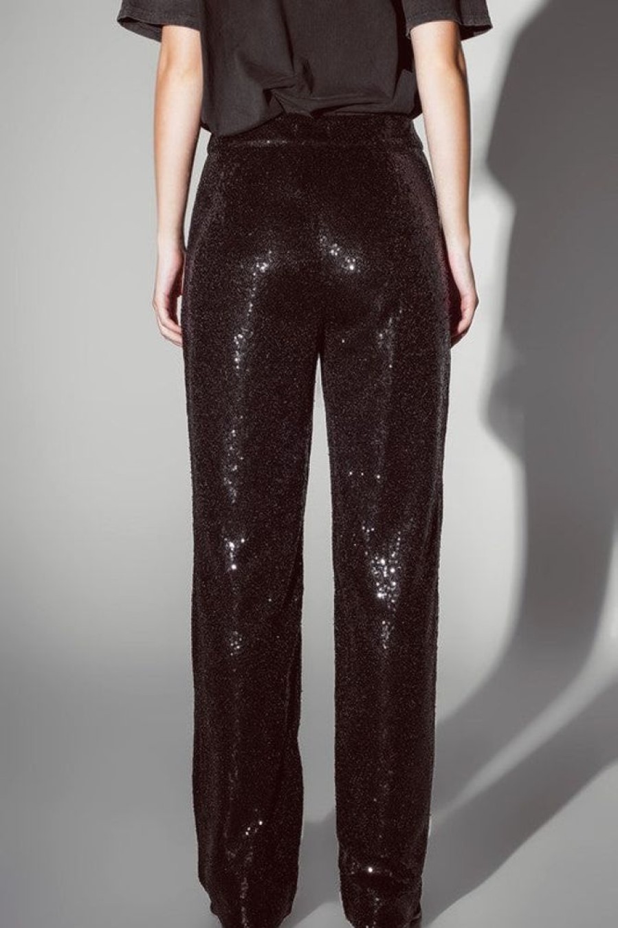 Clothing Q2 | Sasha Sequin Pants Black