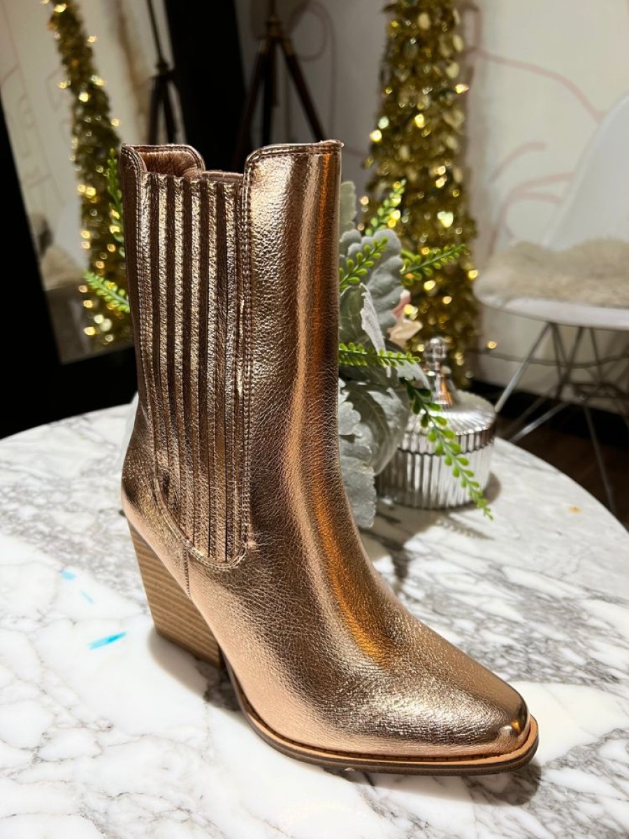 Shoes Chinese Laundry | Cl -Cali Metallic Boot Metallic Copper