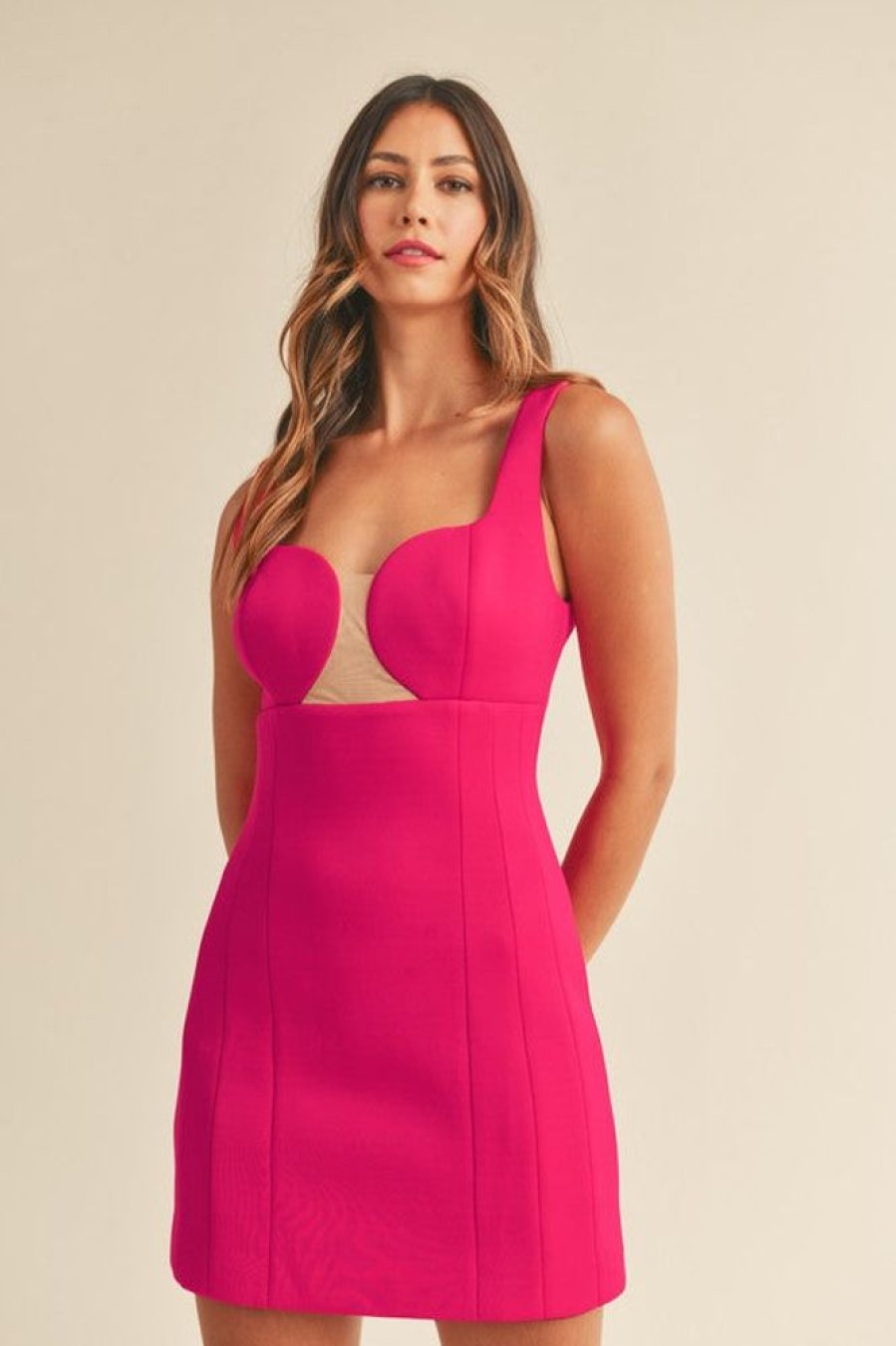 Clothing Mable | Sofia Mini Dress Hot Pink