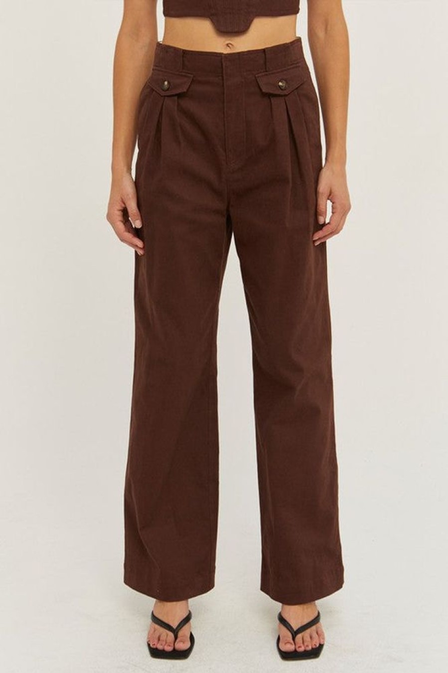 Clothing Crescent | Oriane Demin Pants Choco