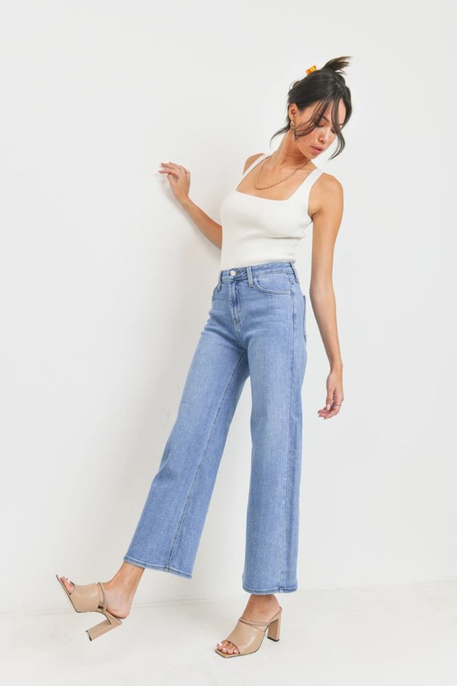 Clothing Just Black Denim | The Classic Wide Leg Medium Wash