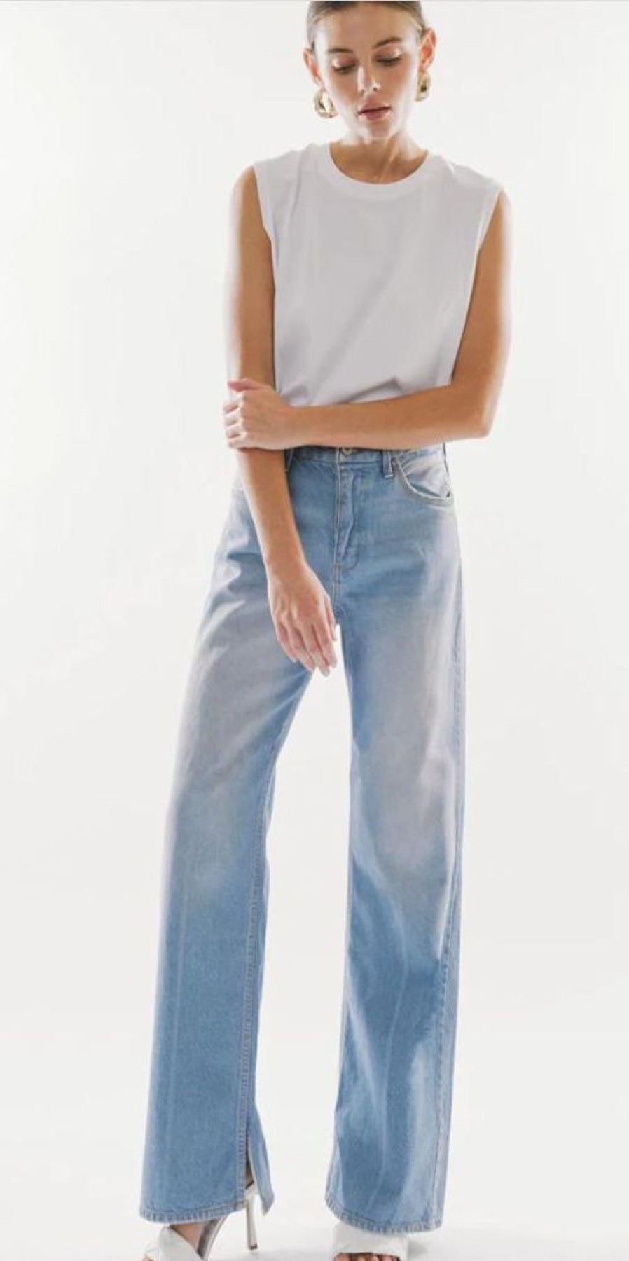 Clothing KanCan | Janna High Rise Flare Jeans Light