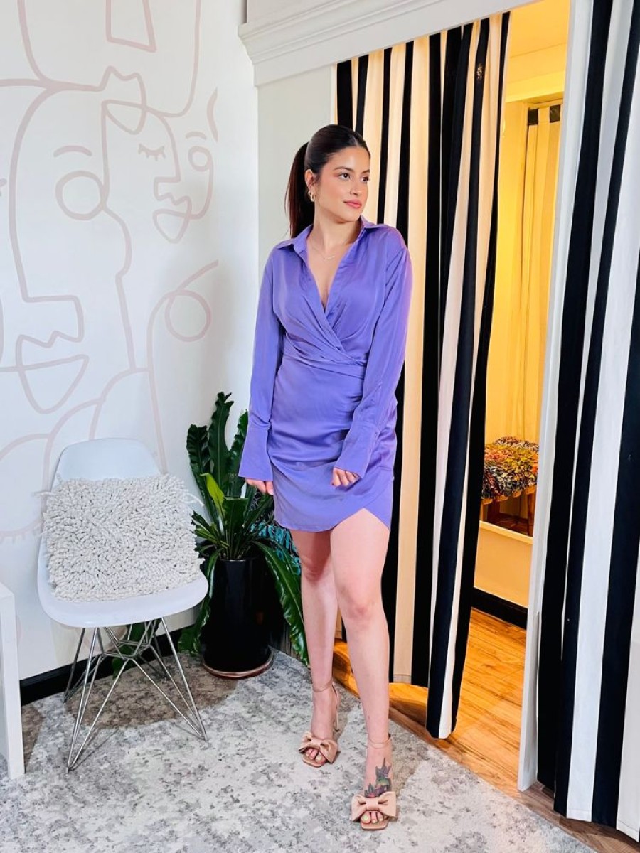 Clothing Lucy Paris | Tristan Wrap Dress Lavander