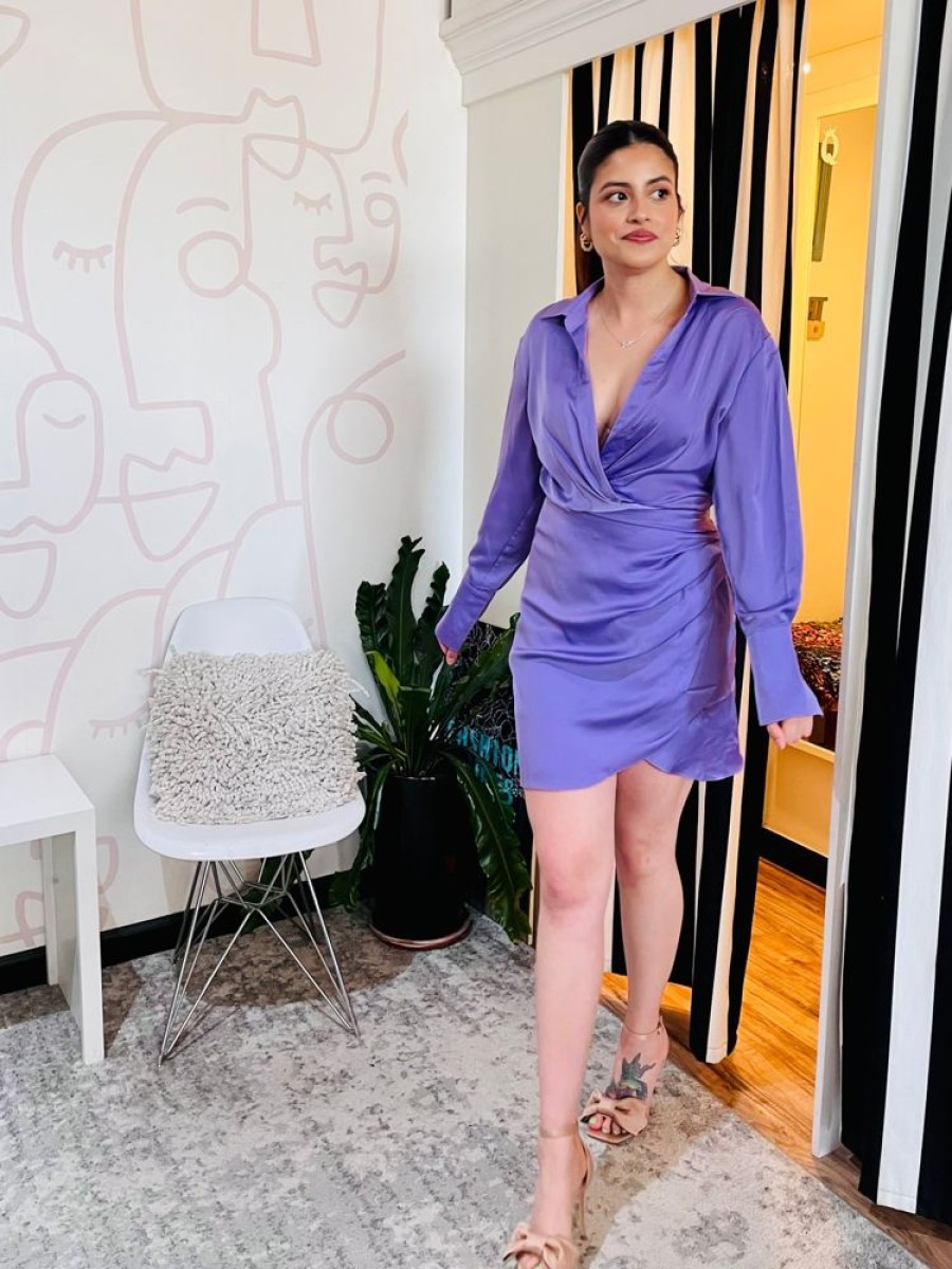 Clothing Lucy Paris | Tristan Wrap Dress Lavander