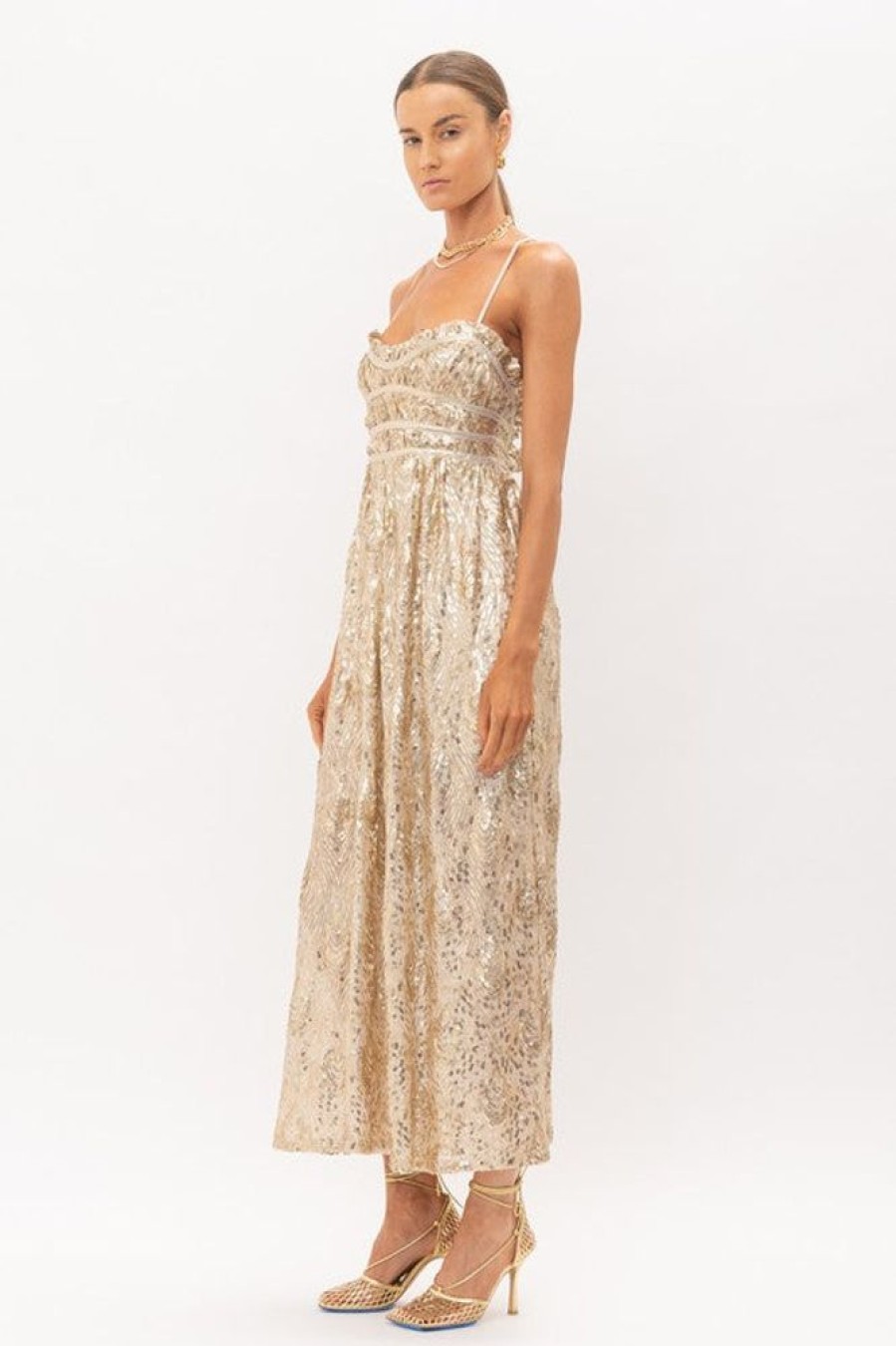 Clothing Sofie the label | Josy Sequin Dress Gold