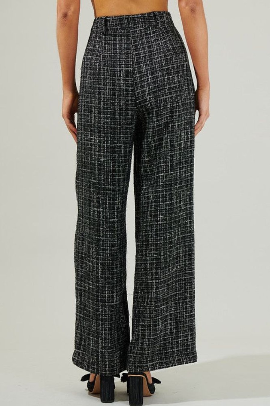 Clothing Sugar Lips | Adriella Tweed Pants Black Tweed