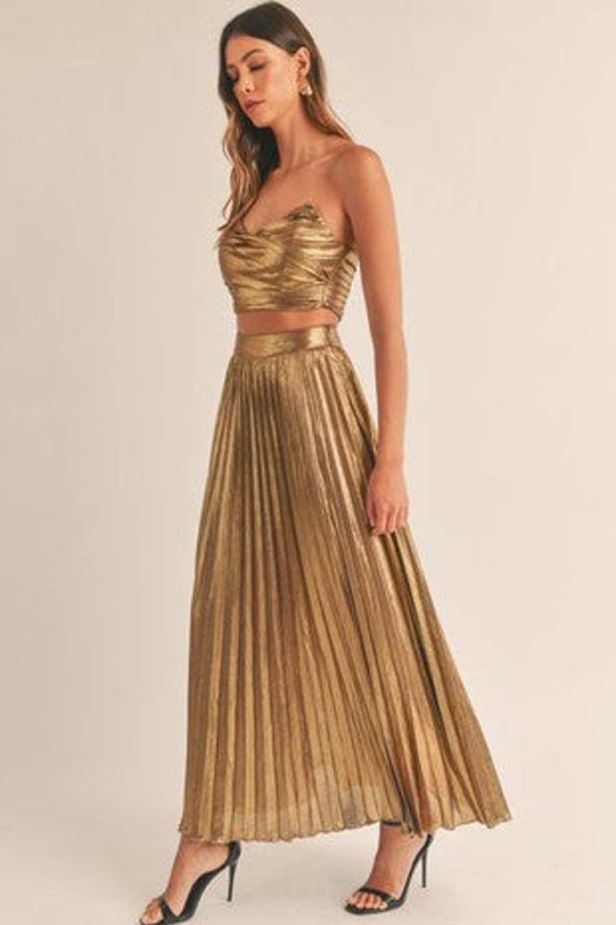 Clothing Mable | Natalia Metallic Set Gold